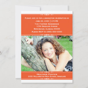 Orange Chic Photo Invitation