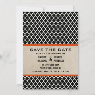 Orange Chic Quatrefolie Save the Date einladen