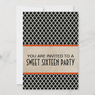 Orange Chic Quatrefolie Sweet 16 Einladung