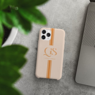 Orange Chic Stripes Monogramm Case-Mate iPhone Hülle