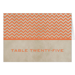Orange Chic Zickzack Tischnummer Card