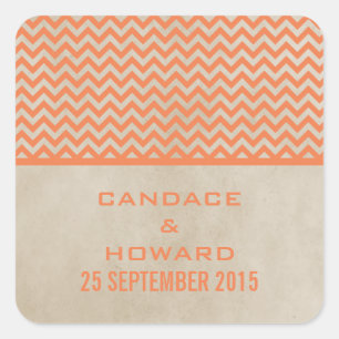 Orange Chic Zickzack Wedding Stickers
