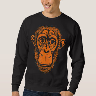 Orange Chimpanzee Ape Nicht Affe Niedliche Chimp Sweatshirt