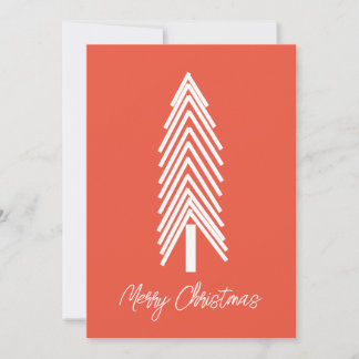 Orange Christmas Tree Frohe Weihnachtskarte Einladung