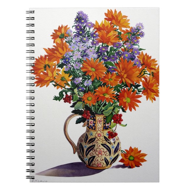 Orange Chrysanthemen Notizblock (Vorderseite)
