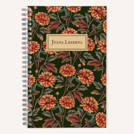 Orange Chrysanthemum Vintag Halloween Notizbuch