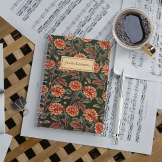 Orange Chrysanthemum Vintag Halloween Notizbuch