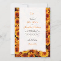 Orange Chrysanthemums Monogram Wedding