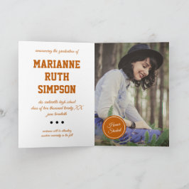 Orange Circles Foto Abschluss Einladung