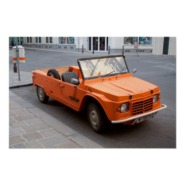 Orange Citroen Mehari Poster (Vorderseite)