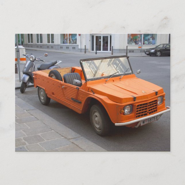 Orange Citroën Mehari Postkarte (Vorderseite)