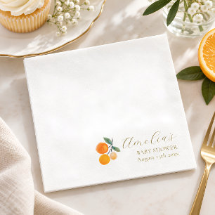 Orange Citrus Aquarell Baby Shower individuell Serviette