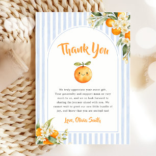 Orange Citrus Baby Shower Danksagungskarte