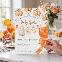 Orange Citrus Baby Spritz Babyparty-Einladung