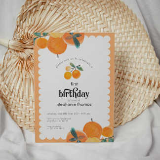 Orange Citrus Birthday Einladung