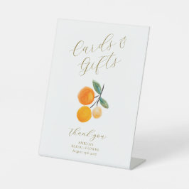 Orange Citrus Brautparty Custom Cards Geschenke Sockelschild