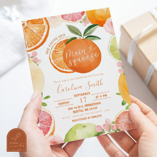Orange Citrus Brautparty Einladung