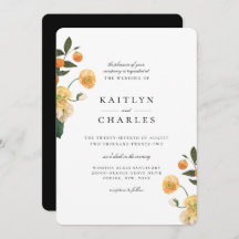 Orange Citrus Floral Wedding Einladung