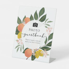 Orange Citrus Foto Guestbook-Zeichen Sockelschild