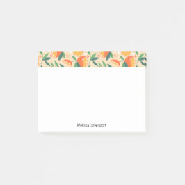 Orange Citrus Frucht Retro Muster Grenze Post-it Klebezettel