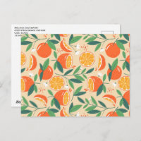 Orange Citrus Frucht Retro Muster