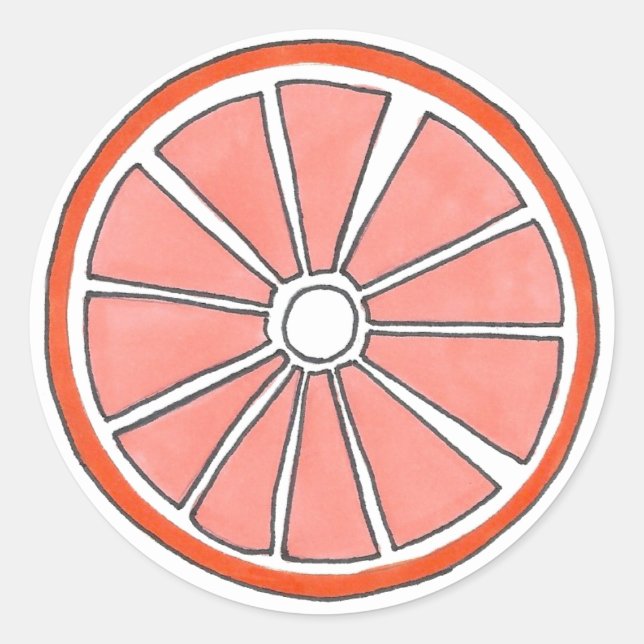 Orange Citrus Fruit Slice Stickers (Vorderseite)
