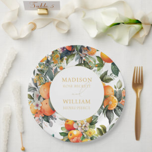 Orange Citrus Fruit Wedding Pappteller