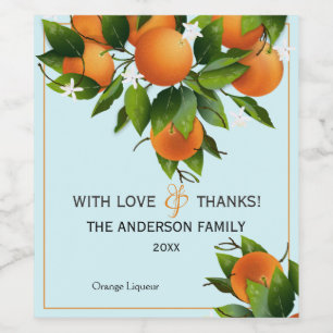 Orange Citrus Fruit Weinetikett