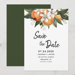 Orange Citrus Green Enregistrer Les Dates Cartes