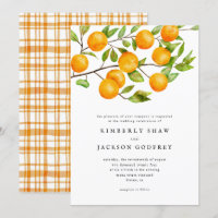 Orange Citrus Hochzeitseinladung
