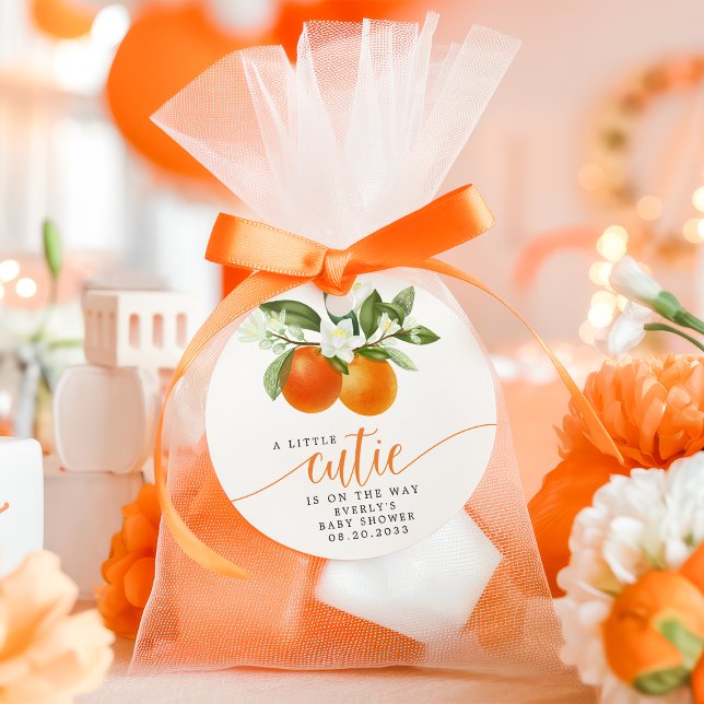 Orange Citrus Kleine Süsse auf dem Weg Babydusche Geschenkanhänger (Von Creator hochgeladen)