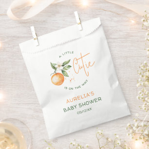 Orange Citrus Kleine Süsse auf dem Weg Babydusche Geschenktütchen