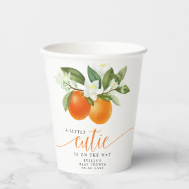 Orange Citrus Kleine Süsse auf dem Weg Babydusche Pappbecher