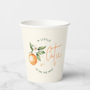 Orange Citrus Kleine Süsse auf dem Weg Babydusche Pappbecher