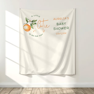 Orange Citrus Kleine Süsse Babydusche Hintergrund Wandteppich