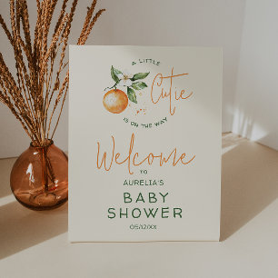 Orange Citrus Kleine Süsse Begrüßungsdusche Sockelschild