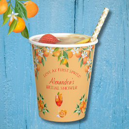 Orange Citrus Liebe bei First Spritz Brautparty Pappbecher