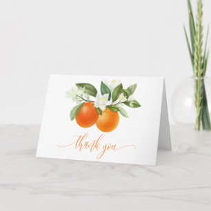 Orange Citrus Little Cutie Baby Shower Danke Karte