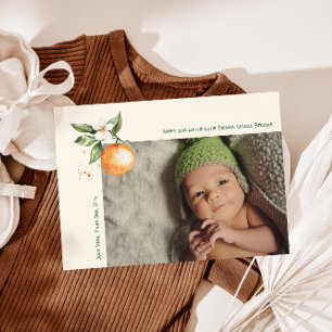 Orange Citrus Little Cutie Danke Baby Ankündigung