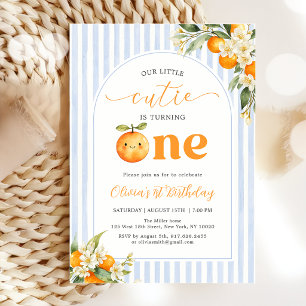 Orange Citrus Little Cutie Geburtstagseinladung Einladung