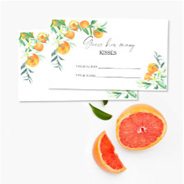 Orange citrus - raten Sie, wie viele Küsse Bridgam Begleitkarte