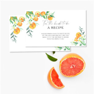 Orange Citrus - Rezept für die zukünftige Braut Begleitkarte