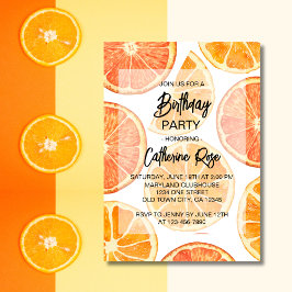 Orange Citrus Slice Sommer Geburtstagsparty Einladung