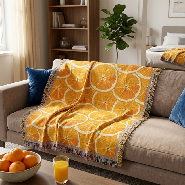 Orange Citrus Slices Throw Blanket Decke (Von Creator hochgeladen)