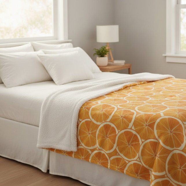 Orange Citrus Slices Throw Blanket Sherpadecke (Von Creator hochgeladen)