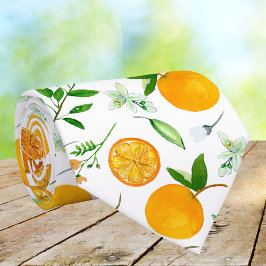 Orange Citrus Sommer Floral Botanisches Muster Krawatte