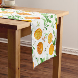 Orange Citrus Sommer Floral Botanisches Muster Kurzer Tischläufer