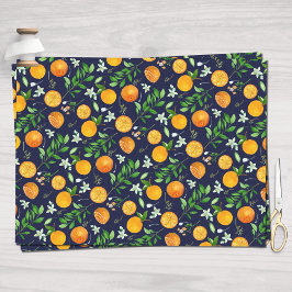 Orange Citrus Sommer Floral Botanisches Muster Seidenpapier