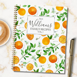 Orange Citrus Sommer Floral botanisches Rezept Buc Notizbuch