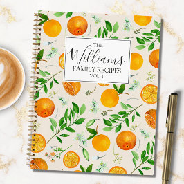 Orange Citrus Sommer Floral botanisches Rezept Buc Notizbuch